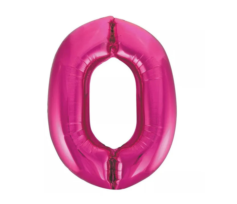 Helium inflated 34" Number 0 Balloon