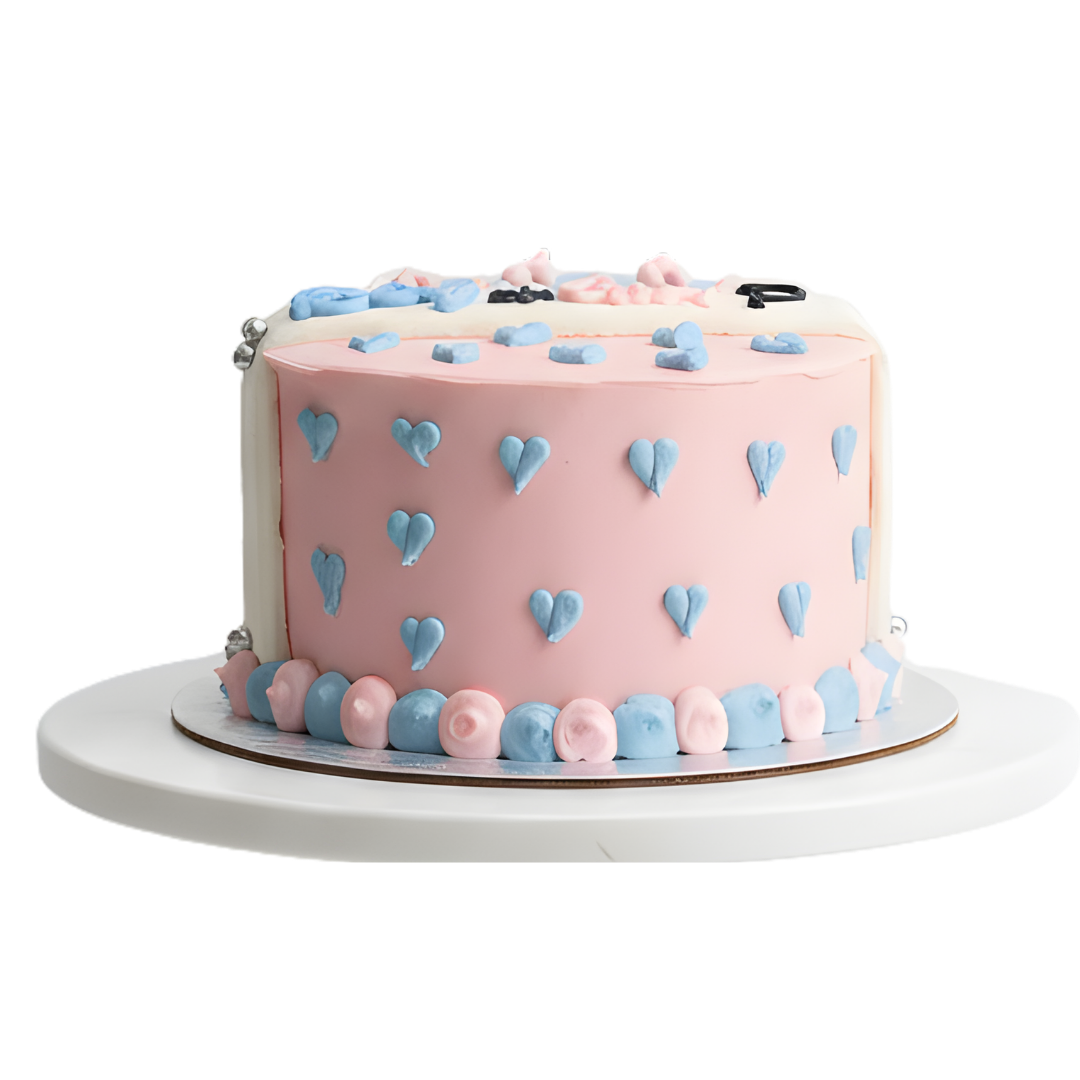 Two Side Gender Reveals Cake