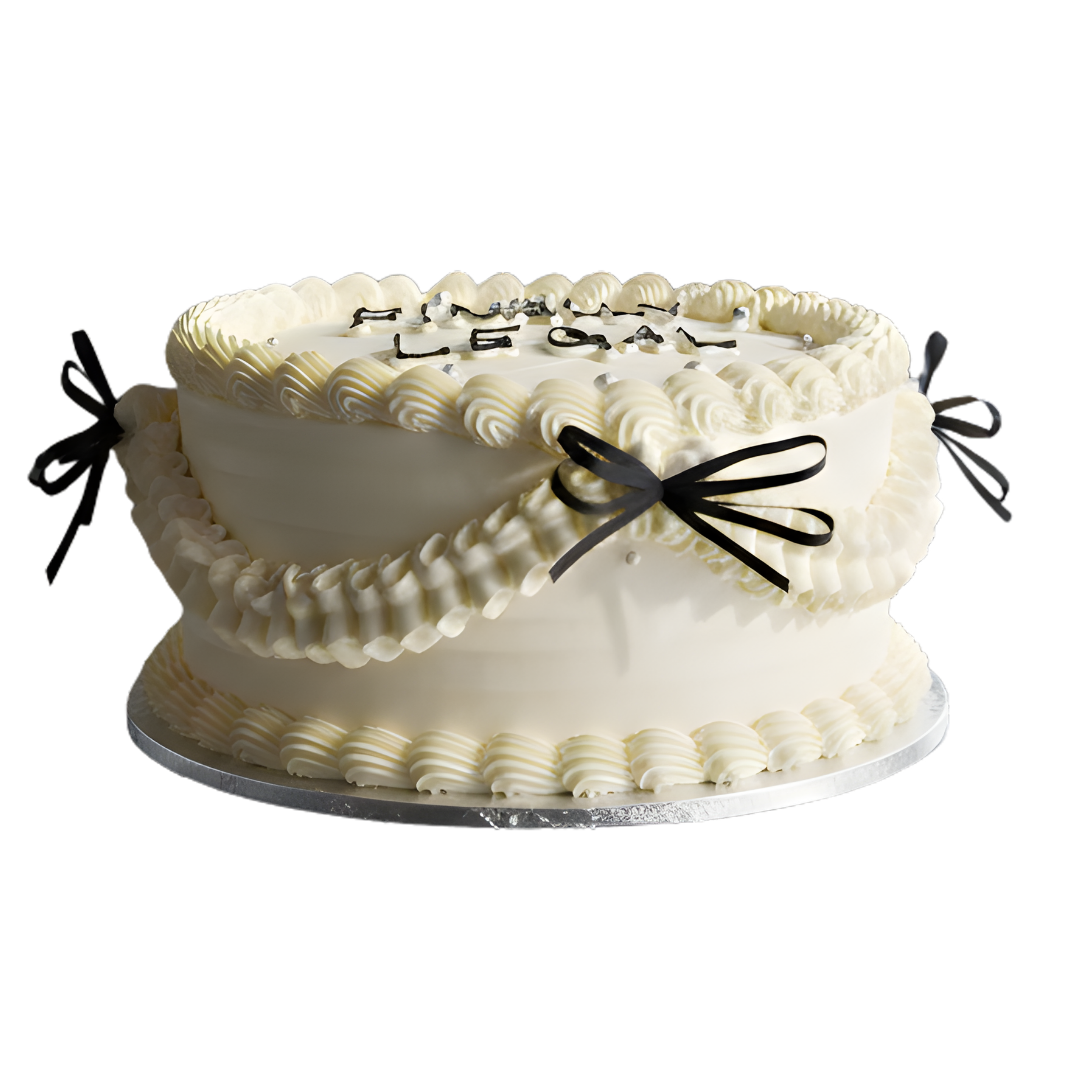 Elegant Ribbon Birthday Cake
