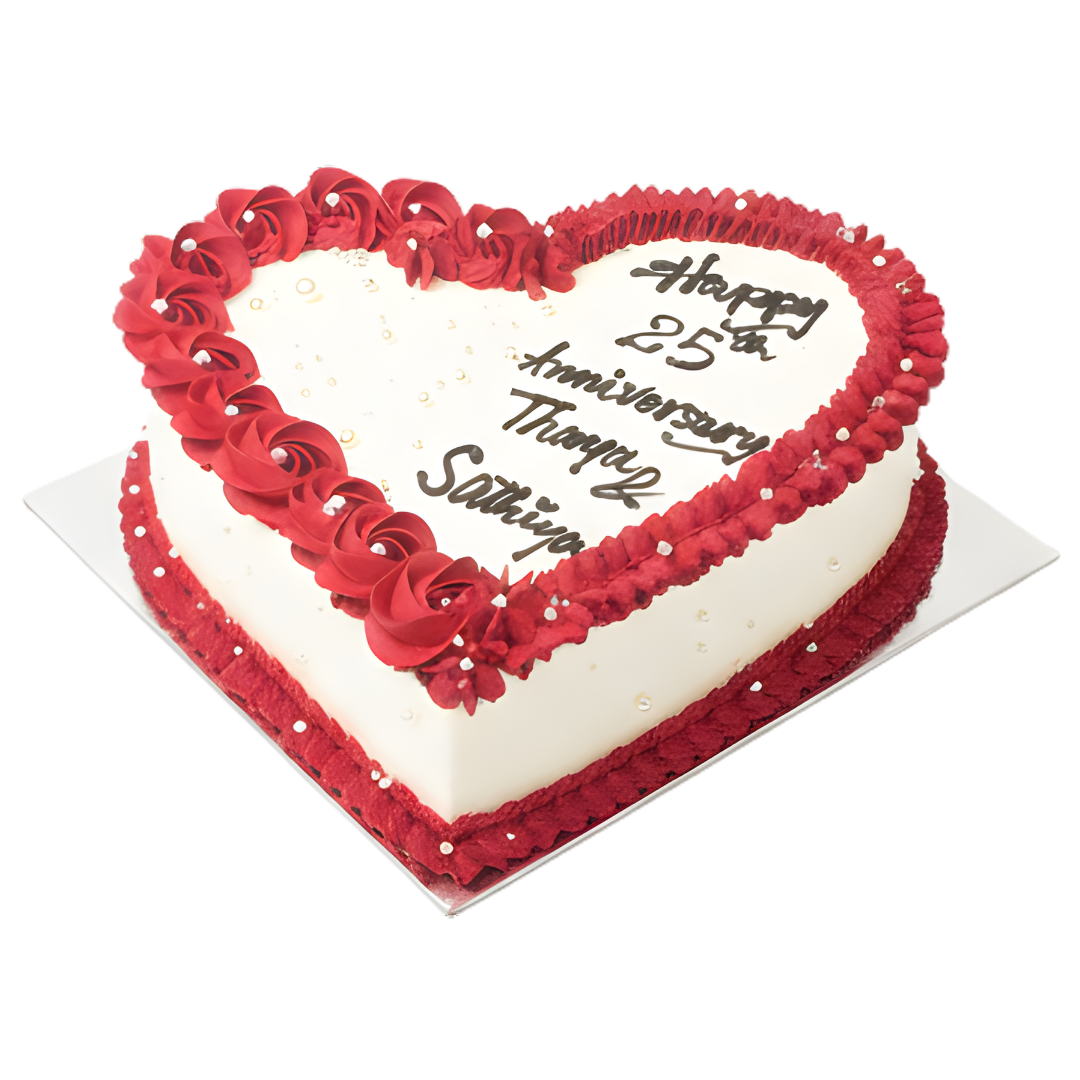 Silver Love Heart Cake