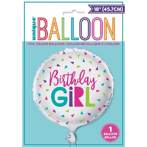 18" Confetti Birthday Girl Foil Balloon