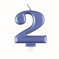 Metallic Number 2 Candles