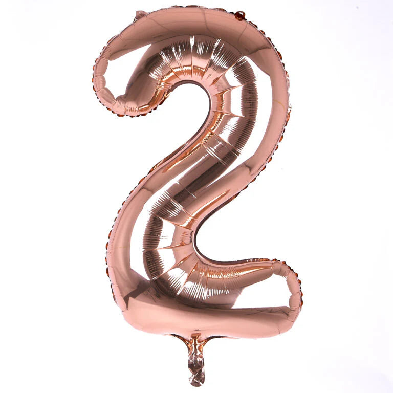 Helium inflated 34" Number 2 Balloon