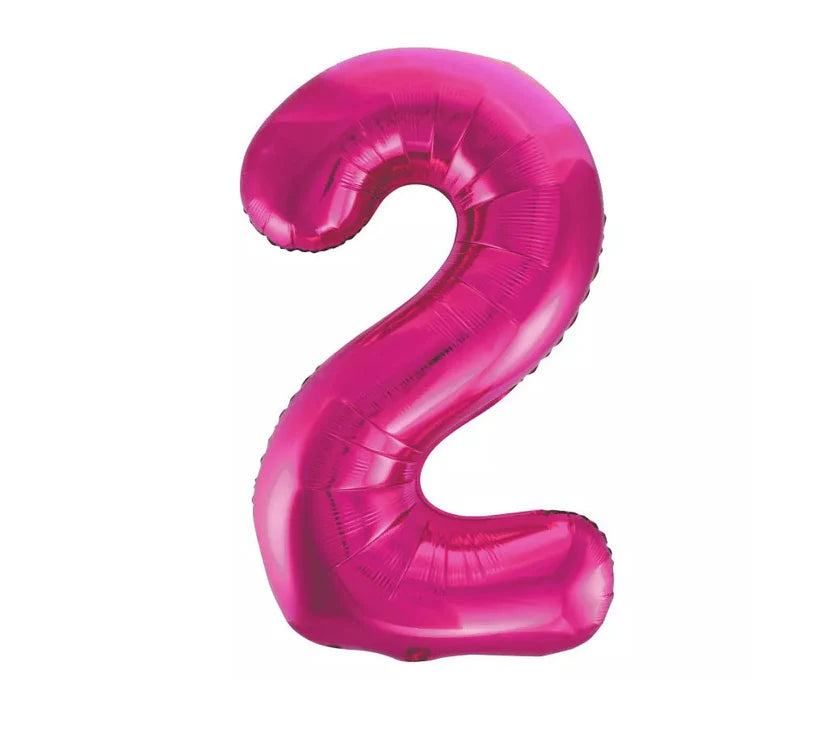Helium inflated 34" Number 2 Balloon
