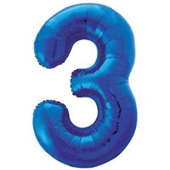 Helium inflated 34" Number 3 Balloon
