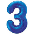Helium inflated 34" Number 3 Balloon