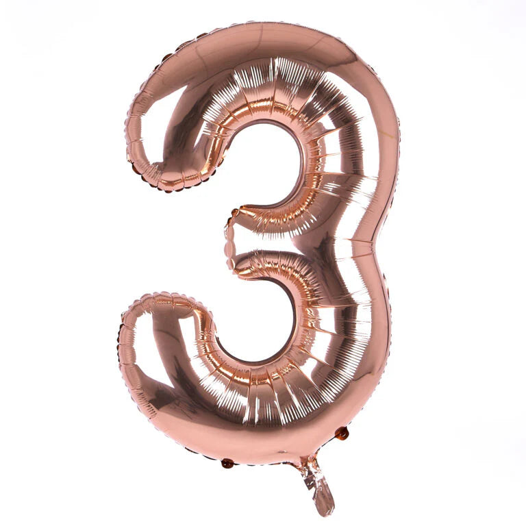 Helium inflated 34" Number 3 Balloon
