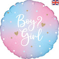 18" Pink and Navy Gender Reveal Foil Balloon