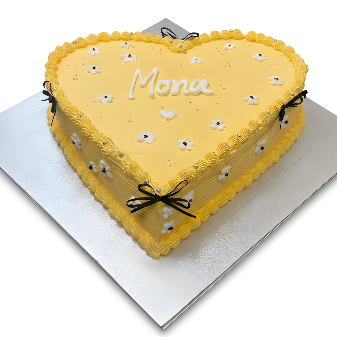 Sun Flower Heart Bows Cake
