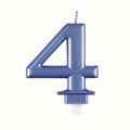 Metallic Number 4 Candles