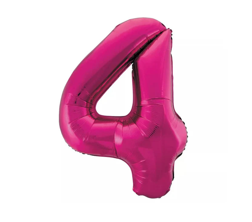Helium inflated 34" Number 4 Balloon