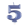 Metallic Number 5 Candles