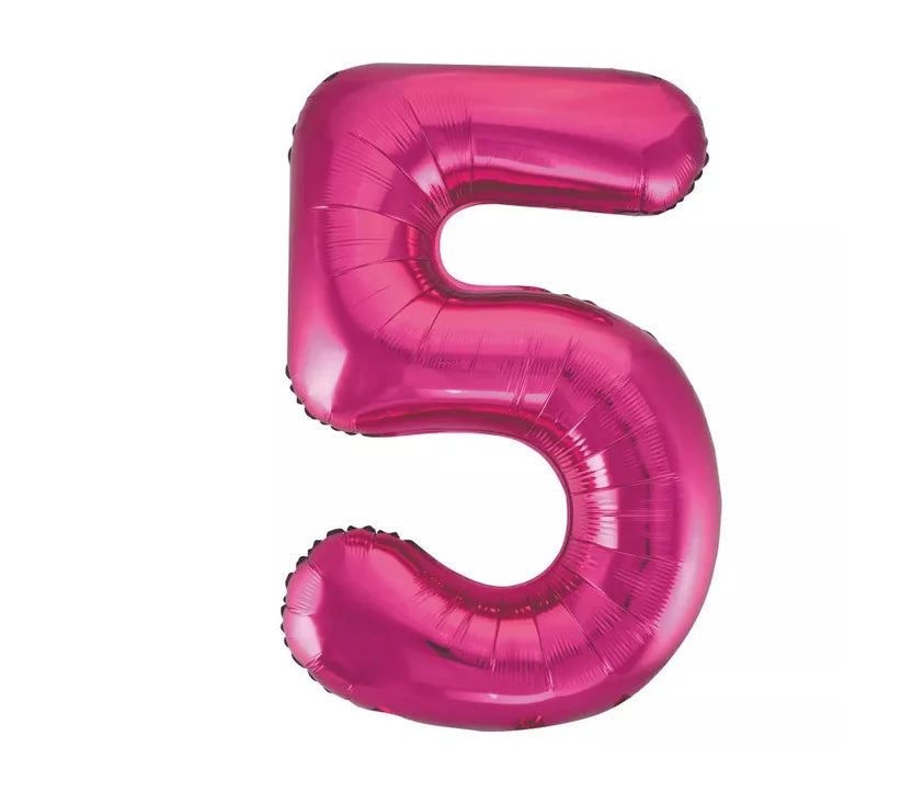 Helium inflated 34" Number 5 Balloon