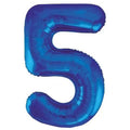 Helium inflated 34" Number 5 Balloon