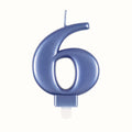 Metallic Number 6 Candles