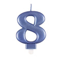 Metallic Number 8 Candles
