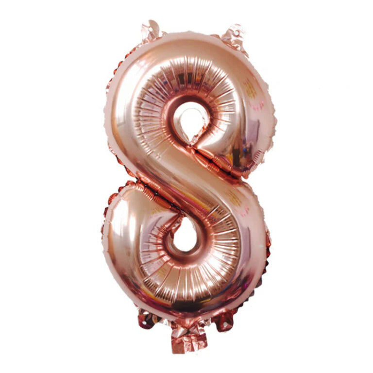 Helium inflated 34" Number 8 Balloon