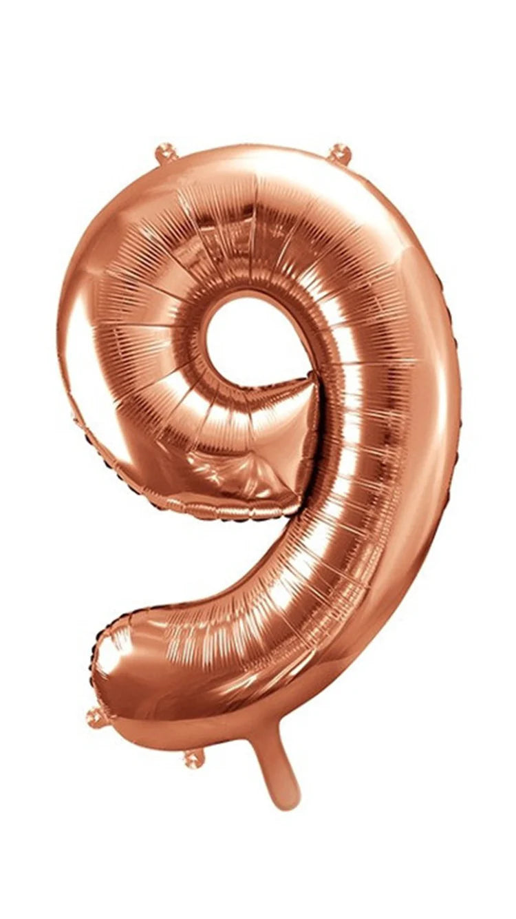 Helium inflated 34" Number 9 Balloon