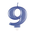 Metallic Number 9 Candles