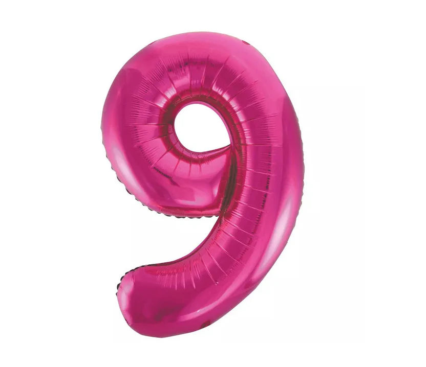 Helium inflated 34" Number 9 Balloon