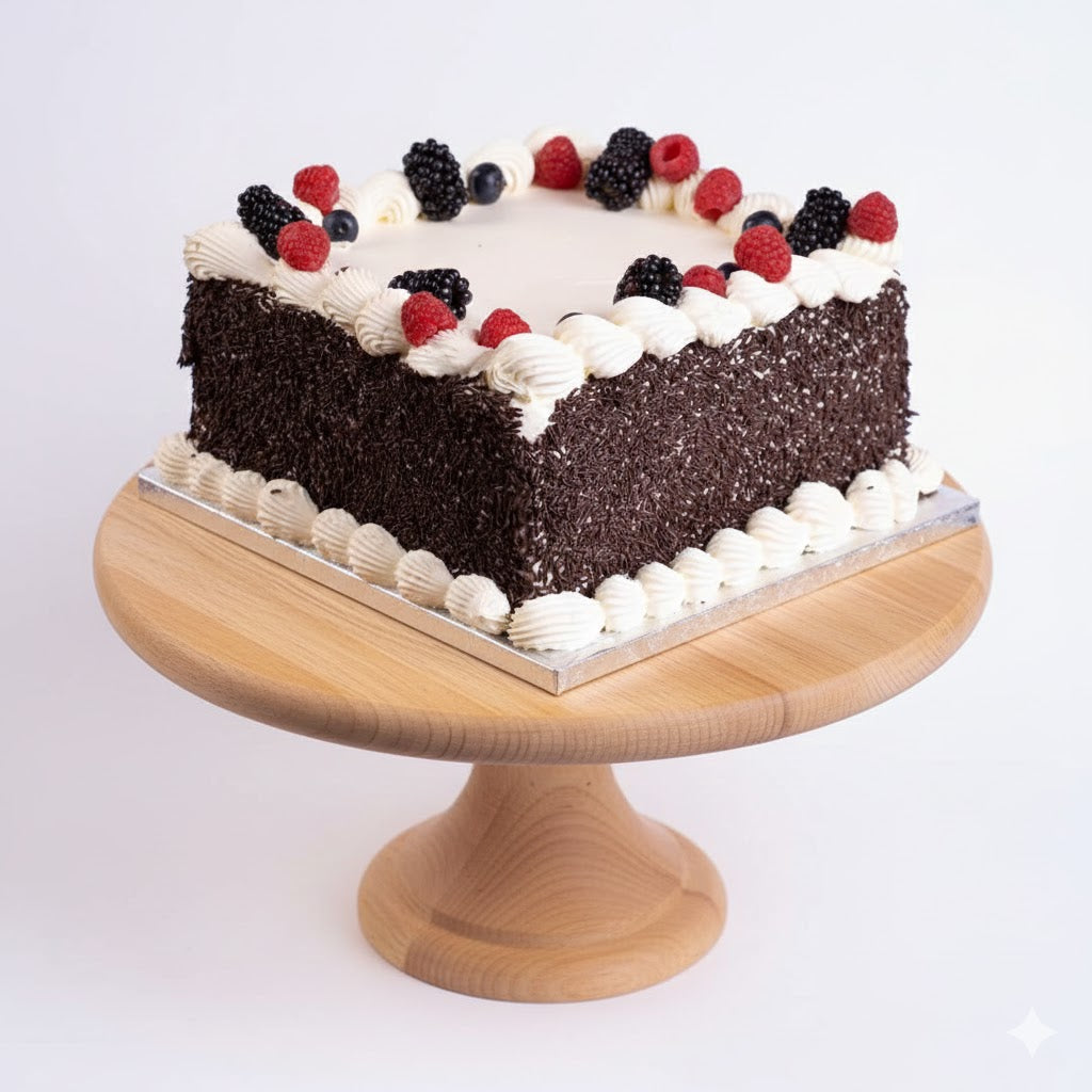 Chocolaty Berry Square Cake