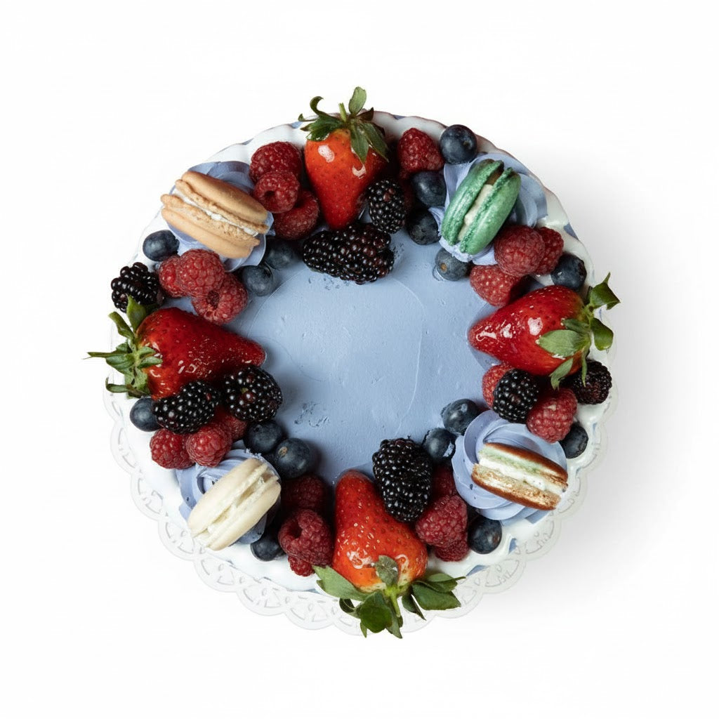 Berry Beautiful & Macaron Cake