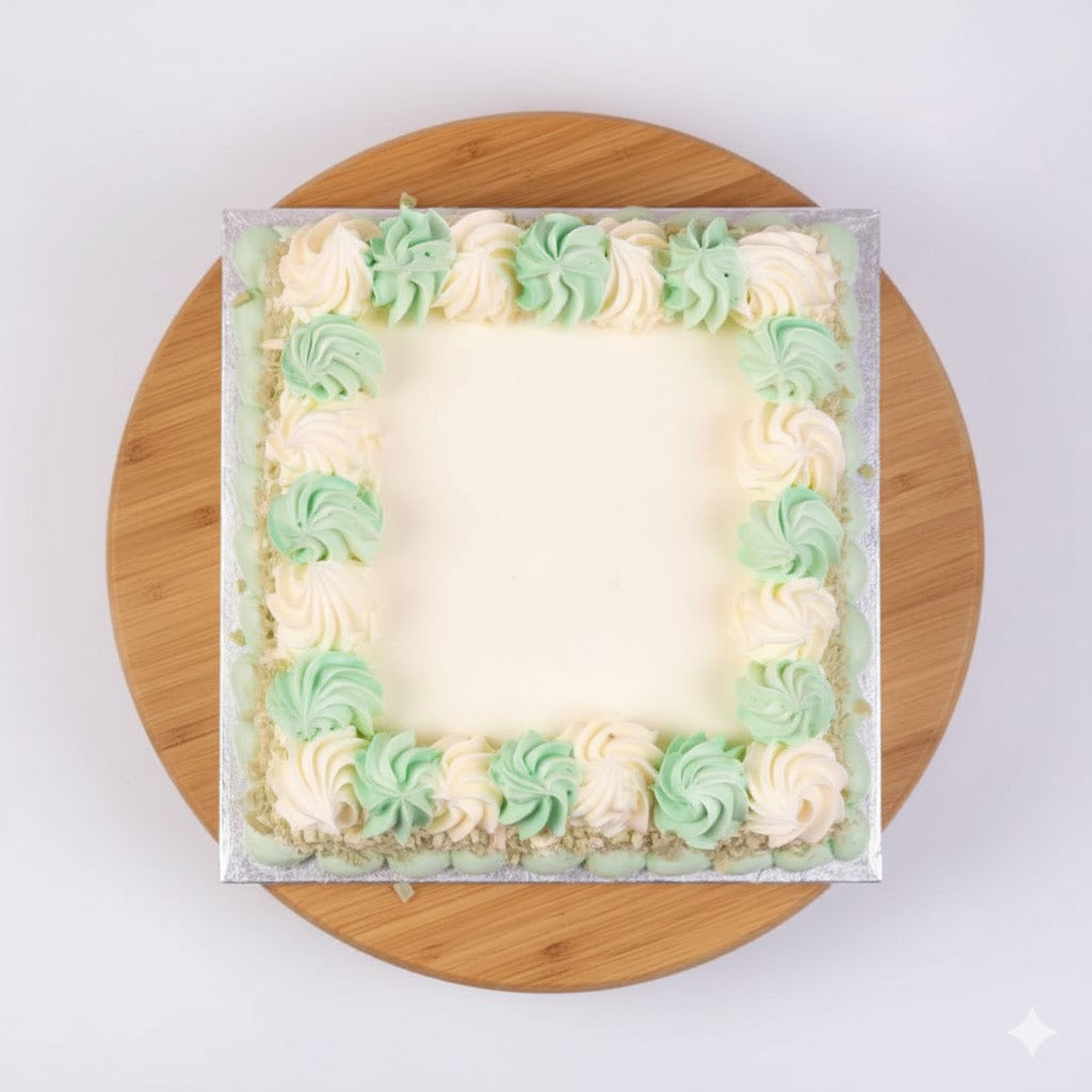 Exotic Green Square Cake