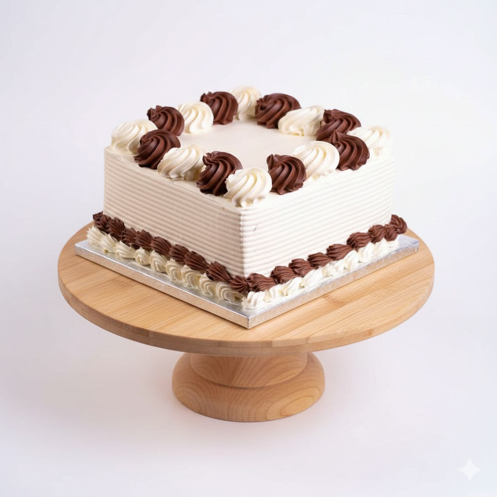 Choco Vanilla Fusion Square Cake