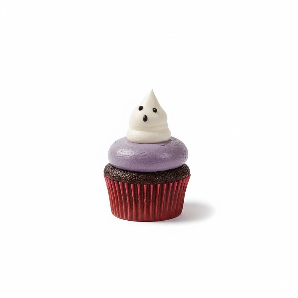 Halloween Purple Ghost Cupcakes