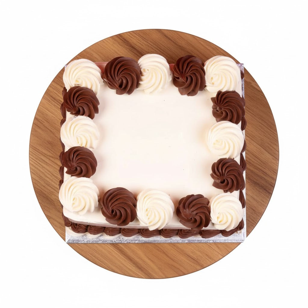 Choco Vanilla Fusion Square Cake