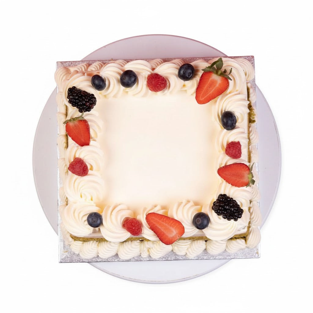 Pistachio Fruit Square Cake